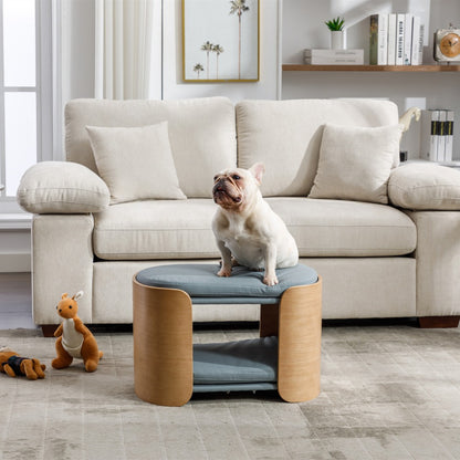 Pet Sofa Wood Leg Bent Back Scratch-Resistant Medium Dark Grey_7