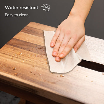 Acacia Wood Two Step Stool Small Size Strong Weight Capacity_8