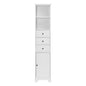 Tall Freestanding Bathroom Cabinet with 3 Drawers & Adjustable Shelf - White_0
