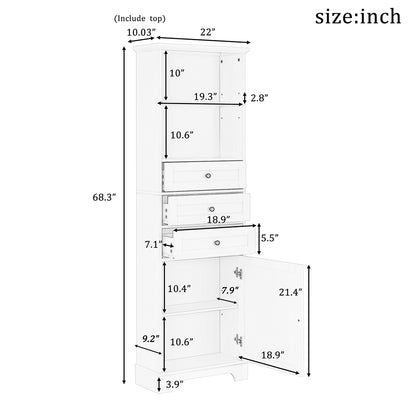 Tall Storage Cabinet with Adjustable Shelves & 3 Drawers - Grey_8