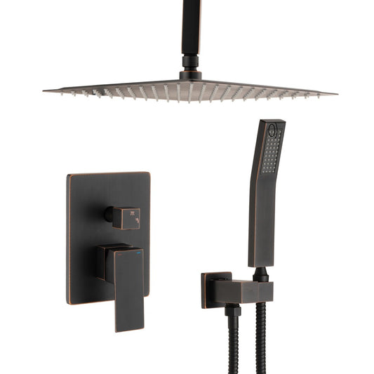 Ceiling Mounted Shower System Combo Set - Bronze_0