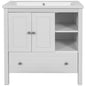 Bathroom Vanity with Ceramic Sink - White_0