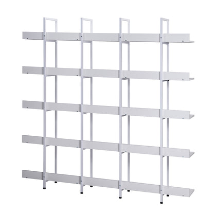 5-Tier Vintage Industrial Bookcase - White_8