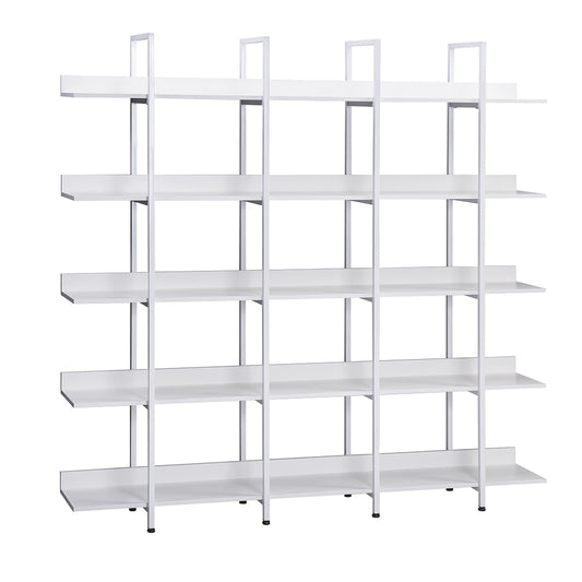 5-Tier Vintage Industrial Bookcase - White_0