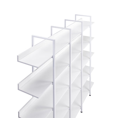 5-Tier Vintage Industrial Bookcase - White_6