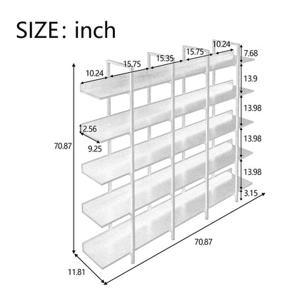 5-Tier Vintage Industrial Bookcase - White_9