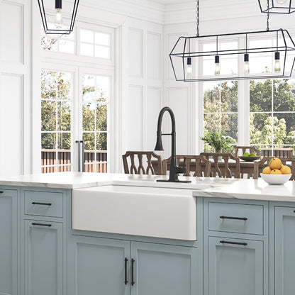 White Farmhouse Kitchen Sink Deep Undermount Single Apron Sink_4