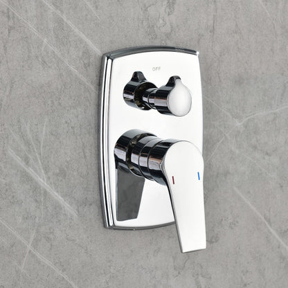 Wall Mounted Waterfall Rain Shower System With 3 Body Sprays & Handheld Shower - Chrome_2
