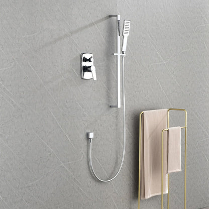 Wall Mounted Waterfall Rain Shower System With 3 Body Sprays & Handheld Shower - Chrome_4