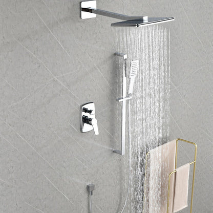 Wall Mounted Waterfall Rain Shower System With 3 Body Sprays & Handheld Shower - Chrome_6