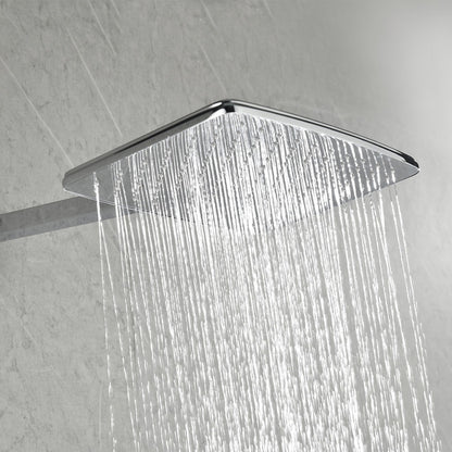 Wall Mounted Waterfall Rain Shower System With 3 Body Sprays & Handheld Shower - Chrome_7