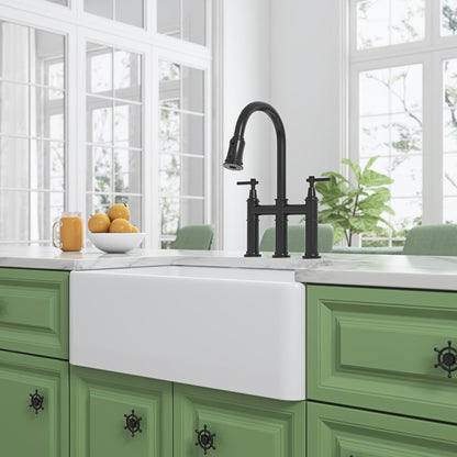 White Farmhouse Kitchen Sink Deep Single Apron Undermount Sink_7