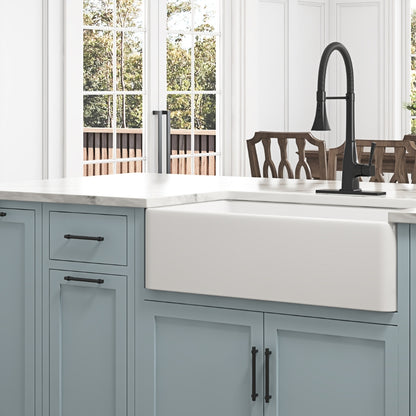 White Farmhouse Kitchen Sink Single Undermount Apron Sink_6