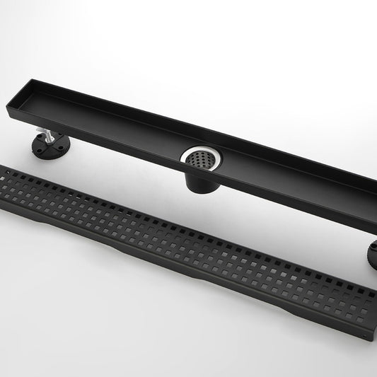 Linear Shower Drain Removable Quadrato Pattern Grate  -  Black_0