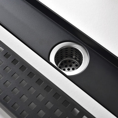 Linear Shower Drain Removable Quadrato Pattern Grate  -  Black_3