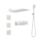 Wall Mounted Waterfall Rain Shower System With 3 Body Sprays & Handheld Shower - White_0
