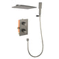 Waterfall Spout Wall Mounted shower with Handheld Shower Systems Gun Gray Metal - Gunmetal_0