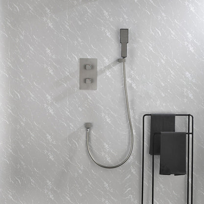 Waterfall Spout Wall Mounted shower with Handheld Shower Systems Gun Gray Metal - Gunmetal_1
