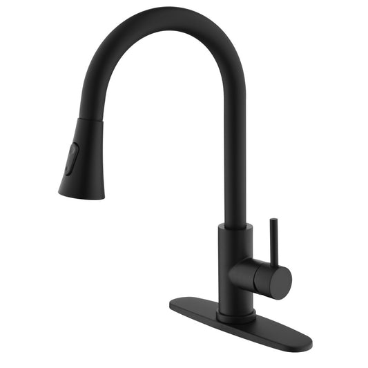 Pull Out Spray Kitchen Faucet - Black_0
