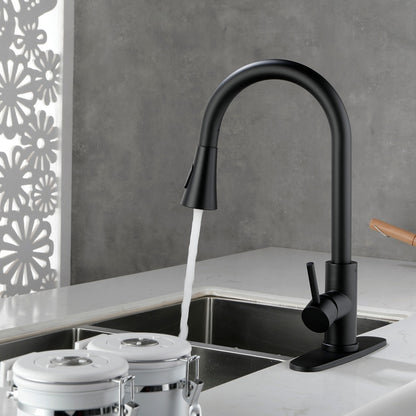 Pull Out Spray Kitchen Faucet - Black_7