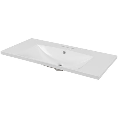 36 Inch Ceramic Single Bathroom Vanity Top with 3-Faucet Holes_1
