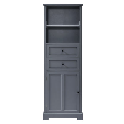 Tall Bathroom Storage Cabinet - Grey_0