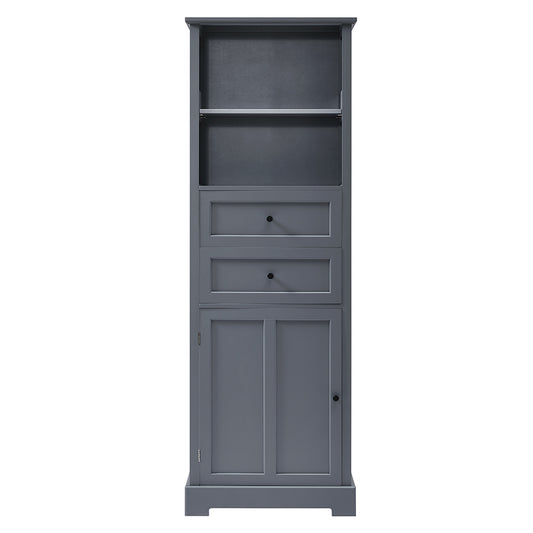 Tall Bathroom Storage Cabinet - Grey_0