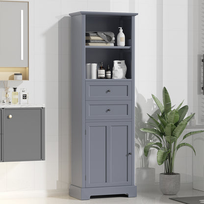 Tall Bathroom Storage Cabinet - Grey_1