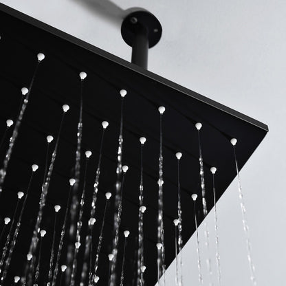 High Pressure Rain Shower Head with Self-Clean Nozzles - Black_4