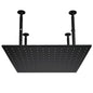 High Pressure Rain Shower Head with Self-Clean Nozzles - Black_0