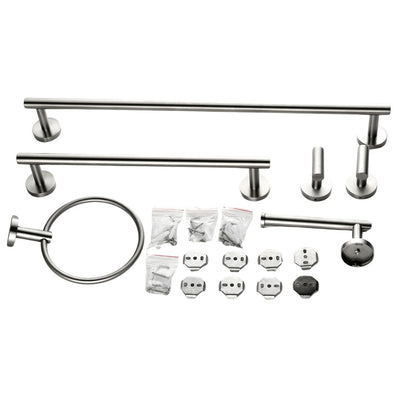 6 Piece Stainless Steel Bathroom Towel Rack Set Wall Mount_1