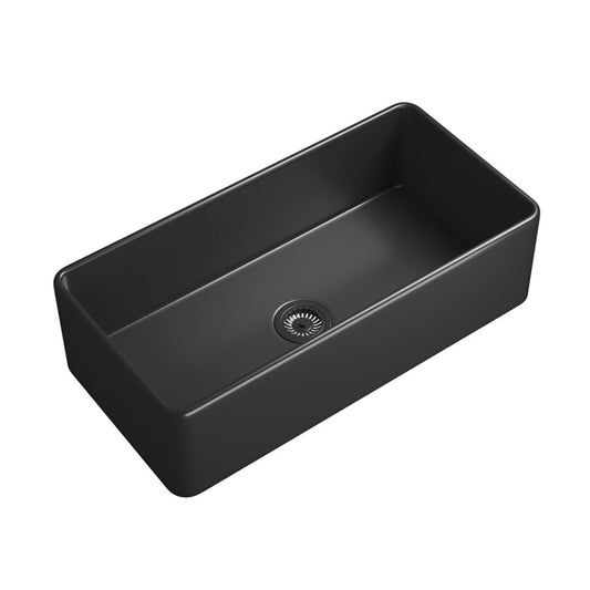 White Farmhouse Kitchen Sink Single Undermount Apron Sink Deep_0