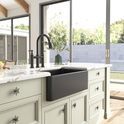 White Farmhouse Kitchen Sink Single Undermount Apron Sink Deep_4