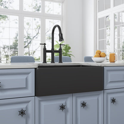 White Farmhouse Kitchen Sink Single Undermount Apron Sink Deep_8