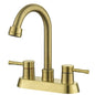 Brushed Gold 4" 2-Handle Centerset Bathroom Faucet_0