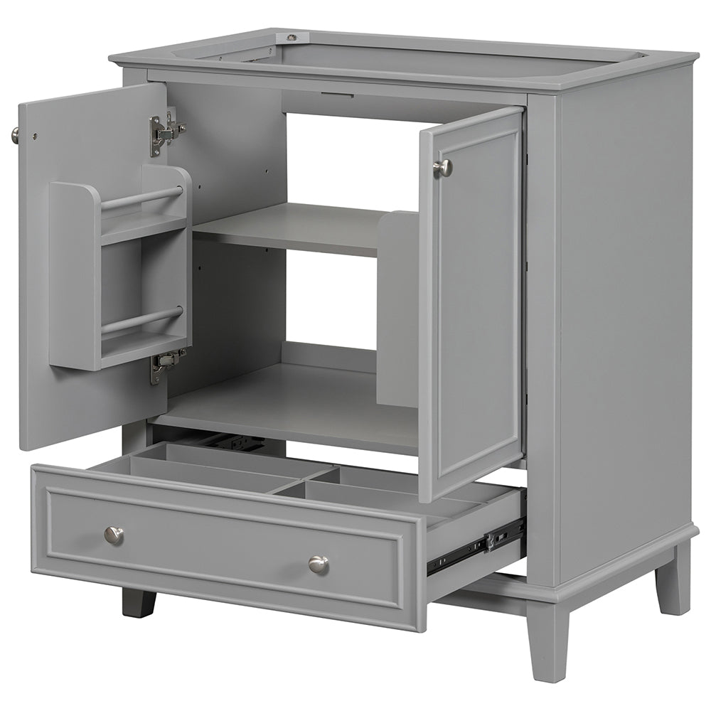 Bathroom Vanity Base, Multi-functional Cabinet - Grey_1