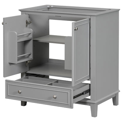 Bathroom Vanity Base, Multi-functional Cabinet - Grey_1