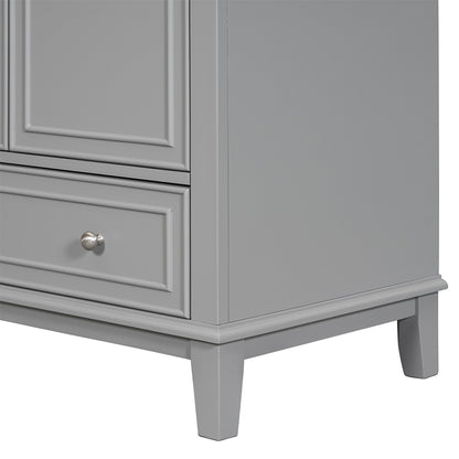 Bathroom Vanity Base, Multi-functional Cabinet - Grey_7