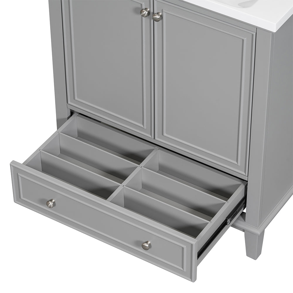Bathroom Vanity Base, Multi-functional Cabinet - Grey_2