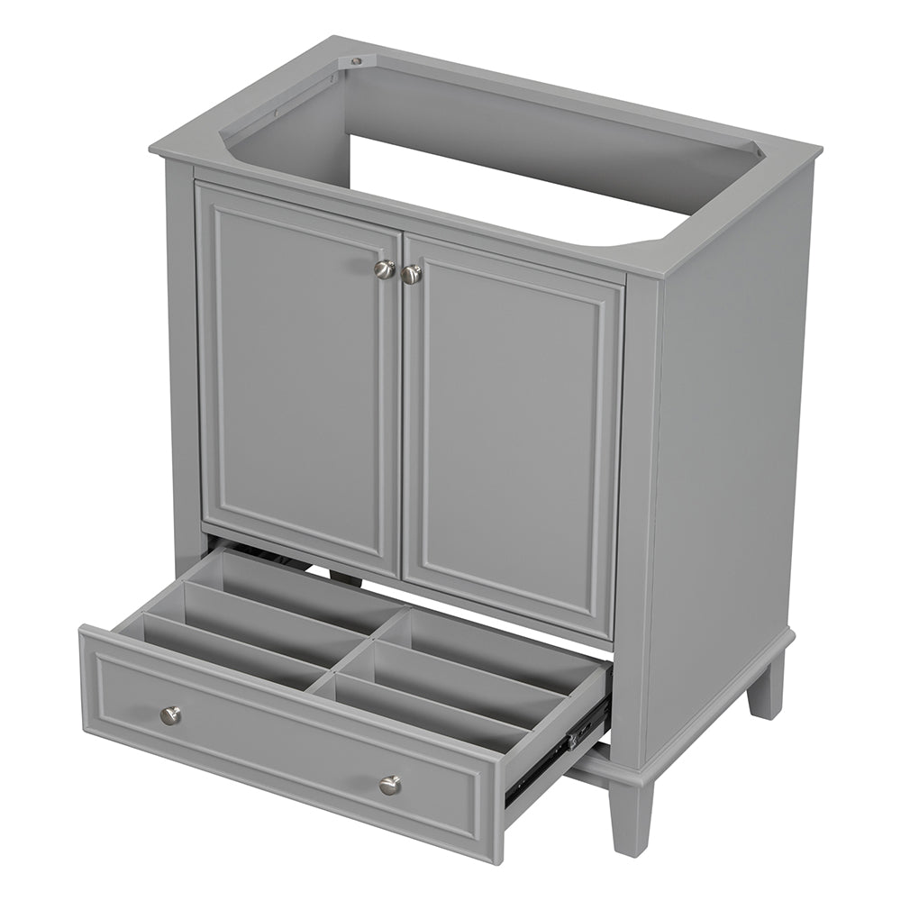 Bathroom Vanity Base, Multi-functional Cabinet - Grey_5