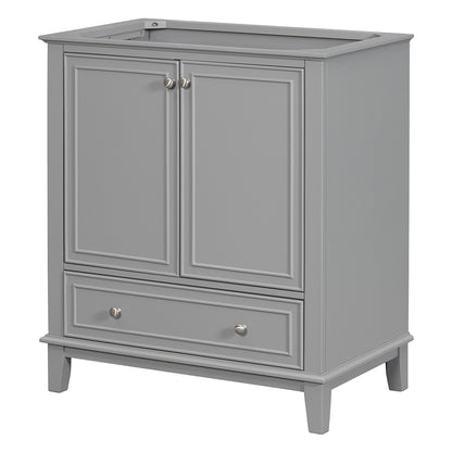 Bathroom Vanity Base, Multi-functional Cabinet - Grey_3