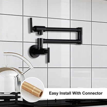 Modern Brass Pot Filler Faucet Wall-Mounted Swing Arm_1