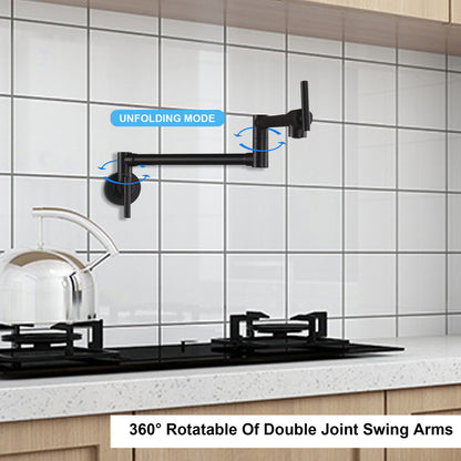 Modern Brass Pot Filler Faucet Wall-Mounted Swing Arm_4