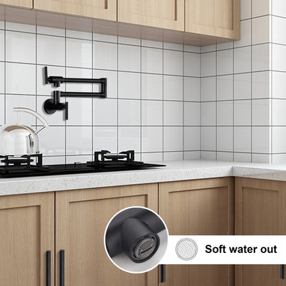 Modern Brass Pot Filler Faucet Wall-Mounted Swing Arm_3