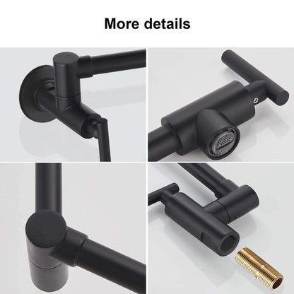 Modern Brass Pot Filler Faucet Wall-Mounted Swing Arm_7