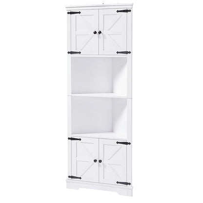 Tall Corner Bathroom Cabinet - White_6
