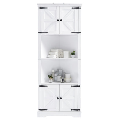 Tall Corner Bathroom Cabinet - White_5