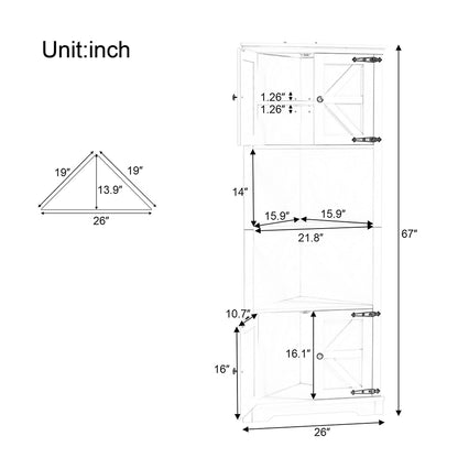 Tall Corner Bathroom Cabinet - White_9
