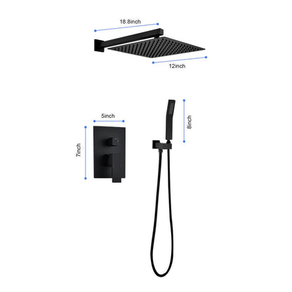 12" Rain Shower Head Systems Wall Mounted Shower_2