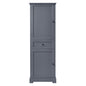 Tall Bathroom Cabinet with Adjustable Shelf and Drawer - Grey_0
